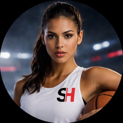 Slay House Sports profile artwork: an athlete holding a basketball in an SH jersey